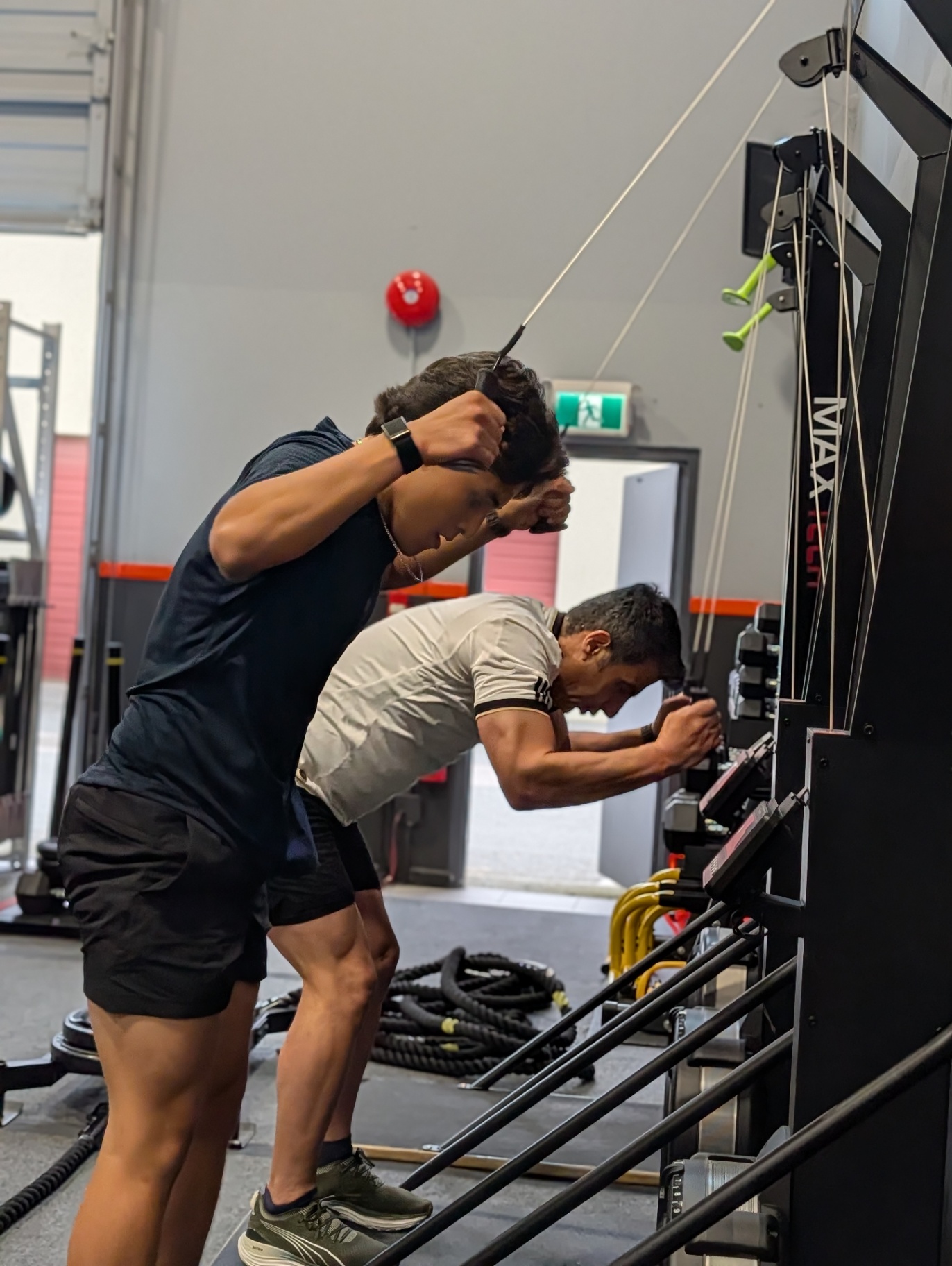Ski erg intervals — conditioning side by side